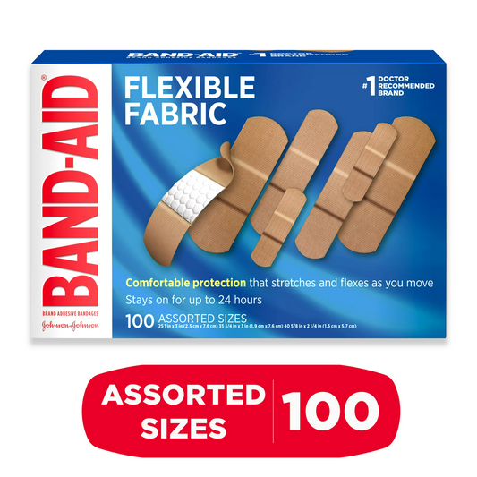 Band-Aid | Flexible Fabric, 100 Assorted Sizes
