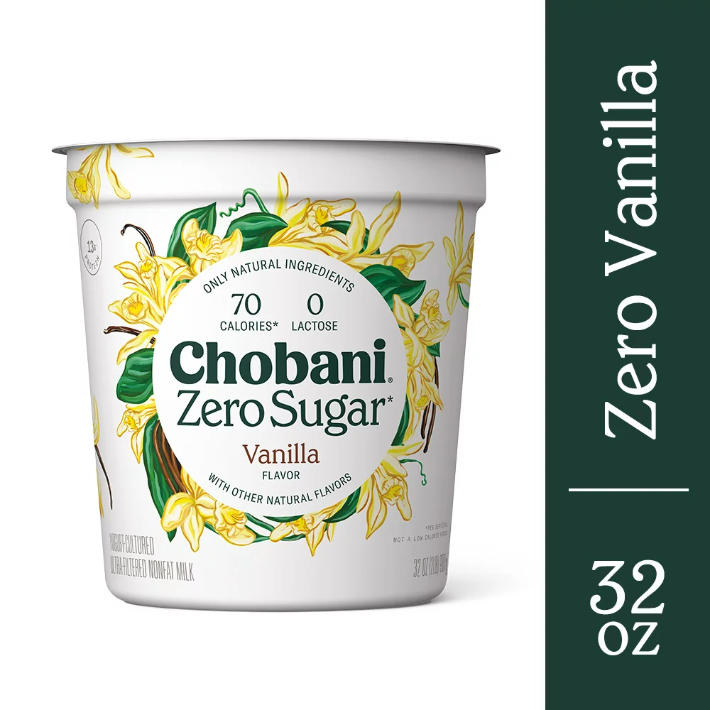 Chobani® Zero Sugar* Vanilla 32oz Plastic Tub