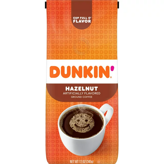 Dunkin' Hazelnut Flavored Ground Coffee, 12-Ounce