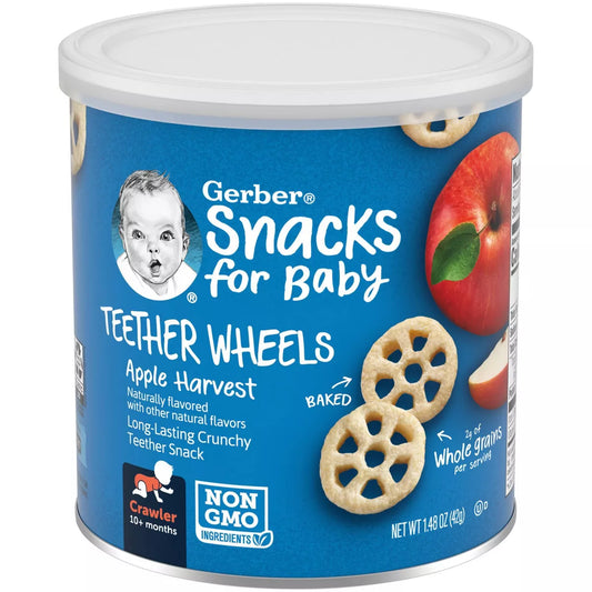 Gerber Teether Wheels Apple Harvest Baby Snacks - 1.48oz