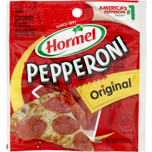 HORMEL, Pepperoni, Pizza Topping, Gluten Free, Original, 6 Oz Bag