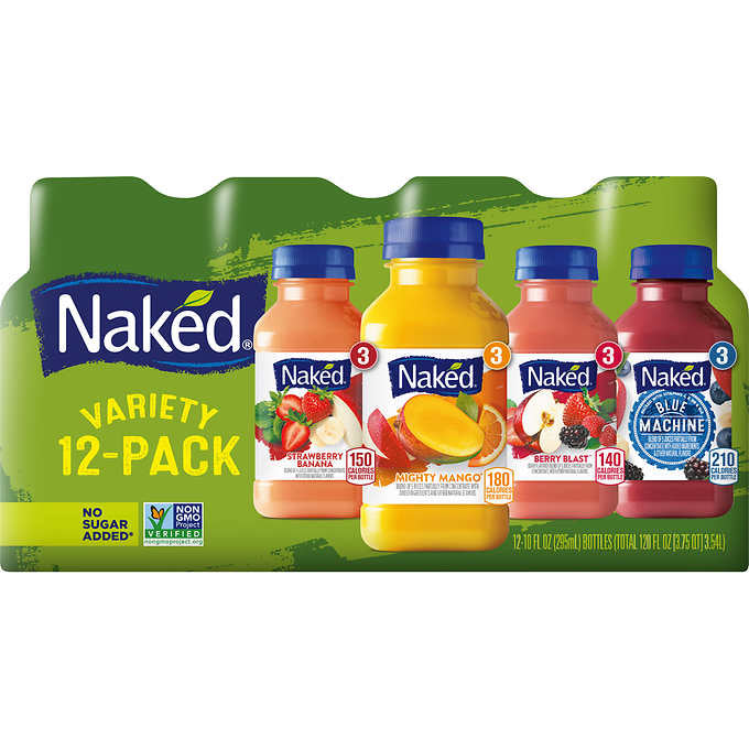 Naked 100% Juice Blend, Variety Pack, 10 fl oz, 12 ct
