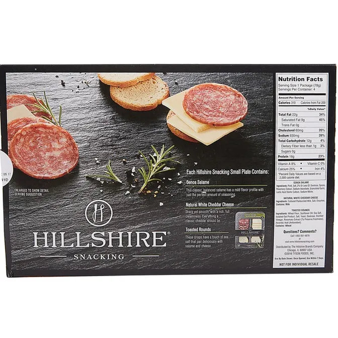 Hillshire Snacking Plates, White Cheddar and Genoa Salame, 4ct