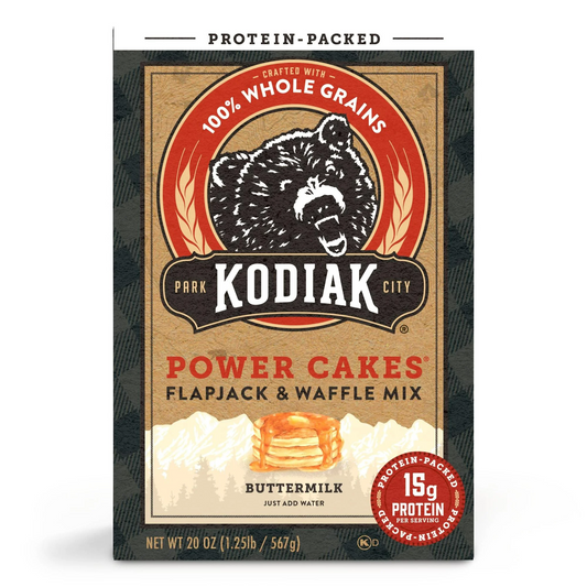Kodiak Protein-Packed Power Cakes Buttermilk Flapjack and Waffle Mix, 20 oz Box
