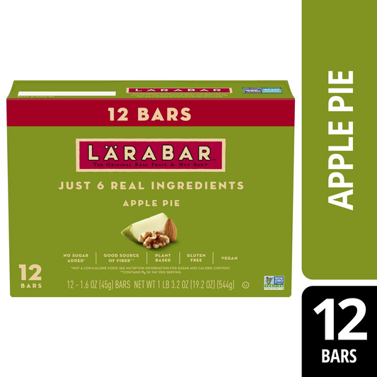 Larabar Apple Pie, Gluten Free Vegan Fruit & Nut Bars, 1.6 oz bars, 12 ct