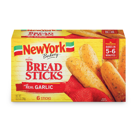 New York Bakery Breadsticks with Real Garlic, 6-ct Box