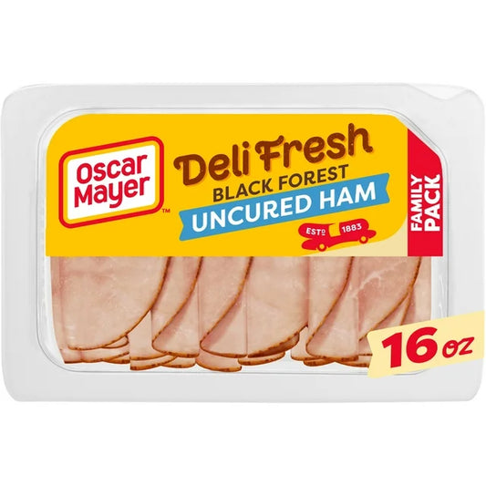 Oscar Mayer Deli Fresh Black Forest Uncured Sliced Ham Deli Lunch Meat Family Size, 16 Oz Package