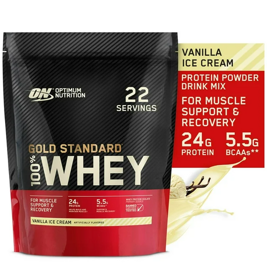Optimum Nutrition, Gold Standard 100% Whey, Protein Powder, Vanilla Ice Cream, 22 Servings