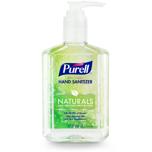 PURELL Advanced Hand Sanitizer Naturals Gel with Plant Based Alcohol, Citrus Scent, 8 oz Pump Bottle