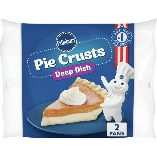 Pillsbury Deep Dish Pie Crusts, Frozen Pie Dough, Two 9" Pie Crusts & Pans