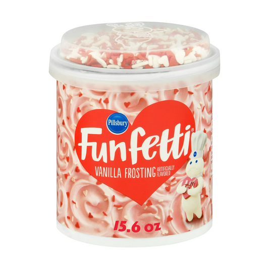 Pillsbury Funfetti Valentine's Day Vanilla Frosting, 15.6 oz Tub