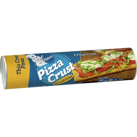 Pillsbury Thin and Crispy Pizza Crust Dough, Refrigerated Canned Dough, 8 oz.