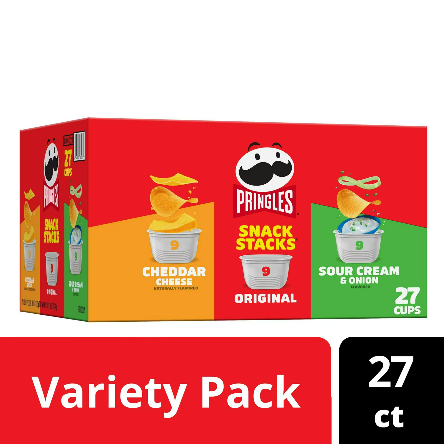 Pringles Snack Stacks Variety Pack Potato Crisps Chips, Soy/Soybean-Free, 19.3 oz, 27 Count