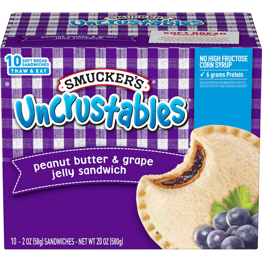 Uncrustables | Peanut Butter & Grape Jelly Sandwich, 10 Count