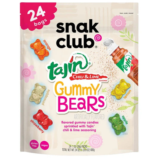 Snak Club Tajin Gummy Bears, 24 x 1 oz