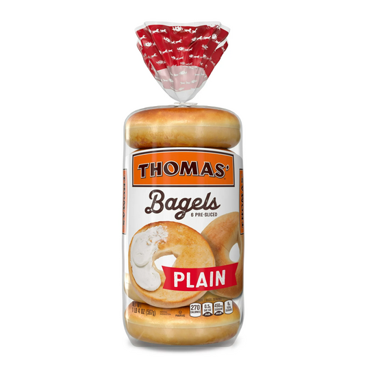 Thomas' Plain Bagels, 6 Count, 20 oz Bag