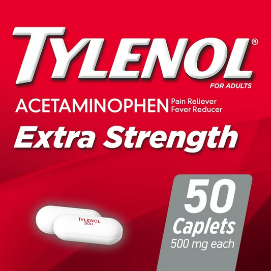 Tylenol Extra Strength Caplets with 500 mg Acetaminophen, 50 Ct
