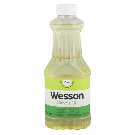 Wesson Pure Canola Oil, 0g Trans Fat, Cholesterol Free, 24 fl oz