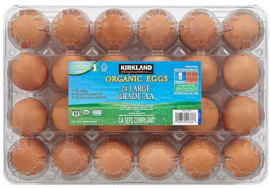 Kirkland Signature Organic Large Brown Eggs, Cage Free, 2 Dozen