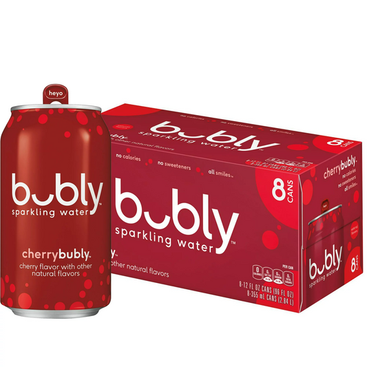 bubly Cherry Flavored Sparkling Water, 12 oz, 8 Pack Cans