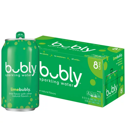 bubly Lime Flavored Sparkling Water, 12 oz, 8 Pack Cans