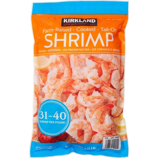 Kirkland Signature Cooked Tail-On Shrimp 31-40 ct, 2 lbs