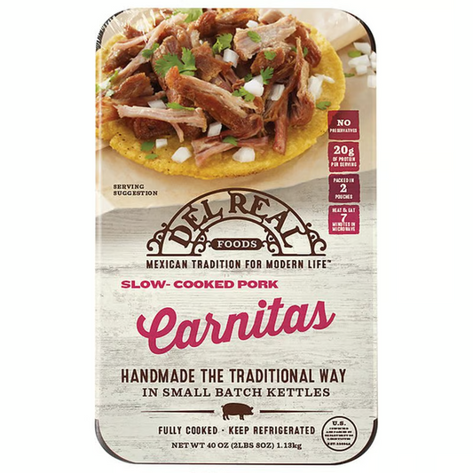 Del Real Foods Pork Carnitas, 40 oz