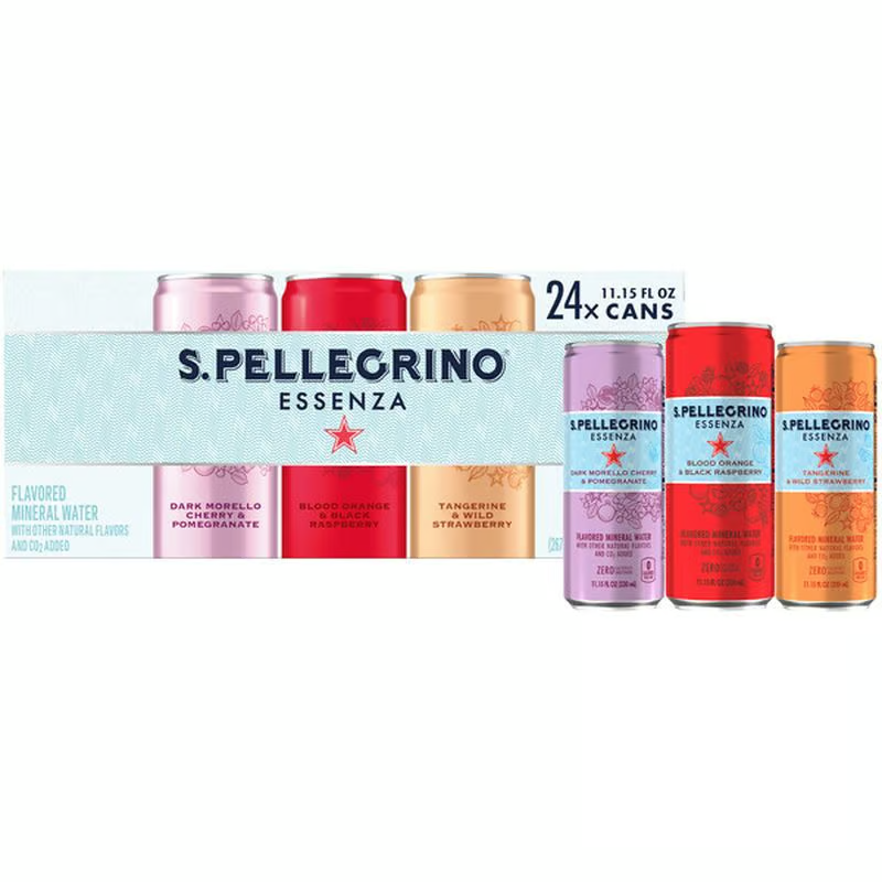 S.Pellegrino Essenza Flavored Mineral Water, Variety Pack, 11.15 fl oz, 24 ct