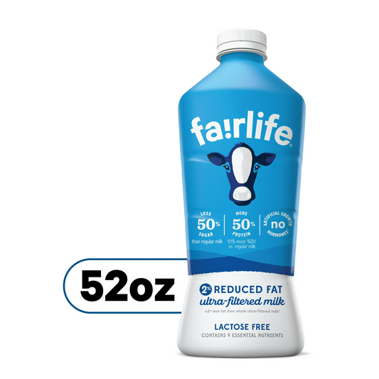 fairlife Lactose Free 2% Reduced Fat Ultra Filtered Milk, 52 fl oz