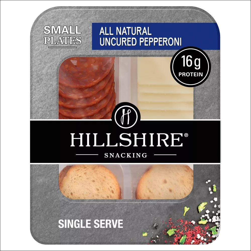 Hillshire Snacking All Natural Uncured Pepperoni with White Cheddar Cheese and Toasted Rounds - 2.76oz