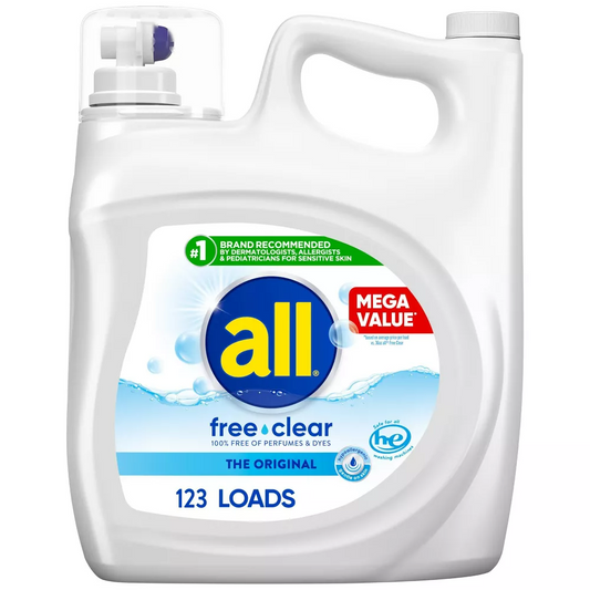 All Ultra Free Clear HE Liquid Laundry Detergents | 184.5oz