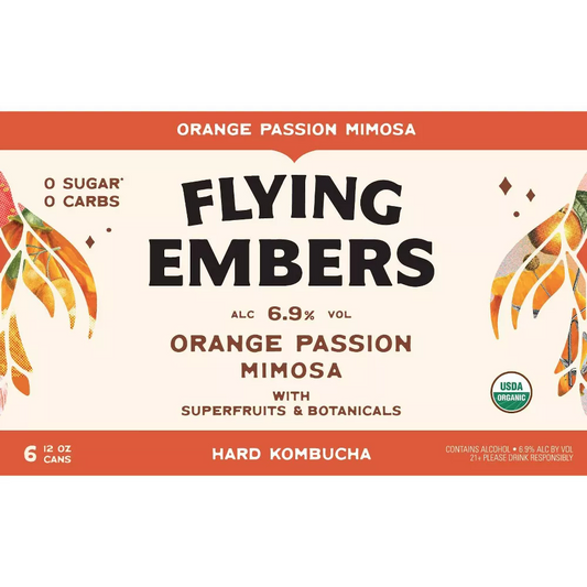 Flying Embers Orange Passion Mimosa Hard Kombucha - 6pk/ 12 fl oz Cans