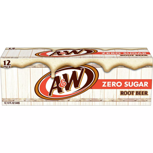 A&W Root Beer Zero Sugar Soda - 12pk/12 fl oz Cans