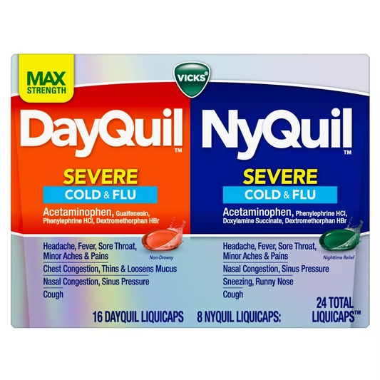 Vicks DayQuil & NyQuil Severe Cold & Flu Relief Liquicaps - Acetaminophen - 24ct
