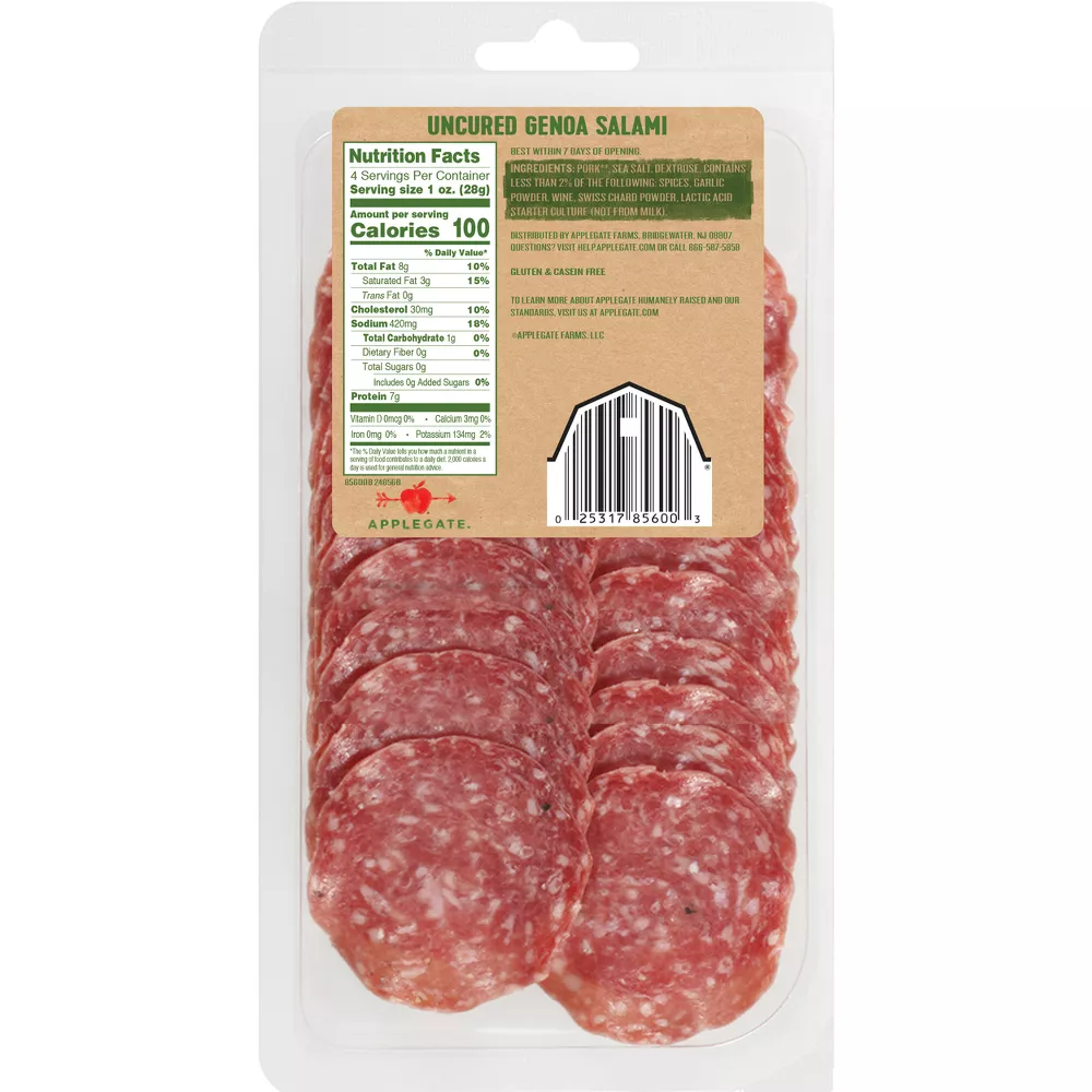 Applegate Natural Uncured Genoa Salami - 4oz