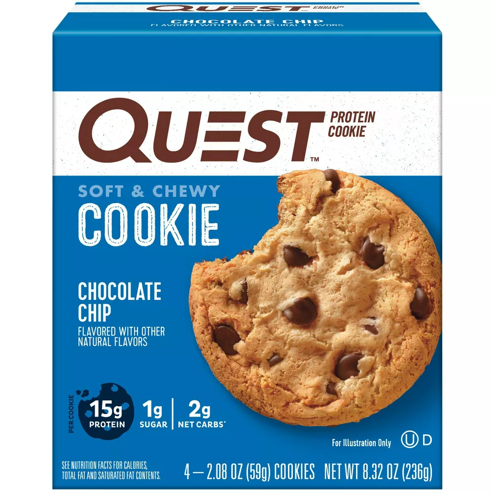 Quest Nutrition 15g Protein Cookie - Chocolate Chip Cookie, 4 count