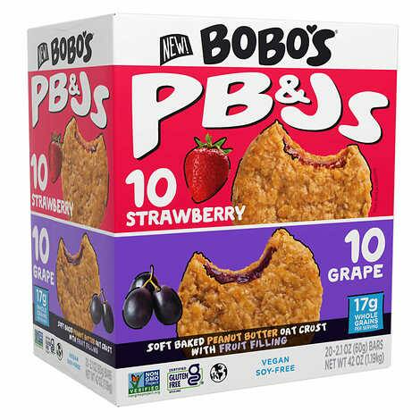 Bobo's PB&Js Oat Sandwich Bar, Variety Pack, 2.1 oz, 20-count