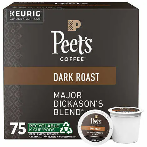 Peet's Coffee Major Dickason's Blend K-Cup Pod, 75-count