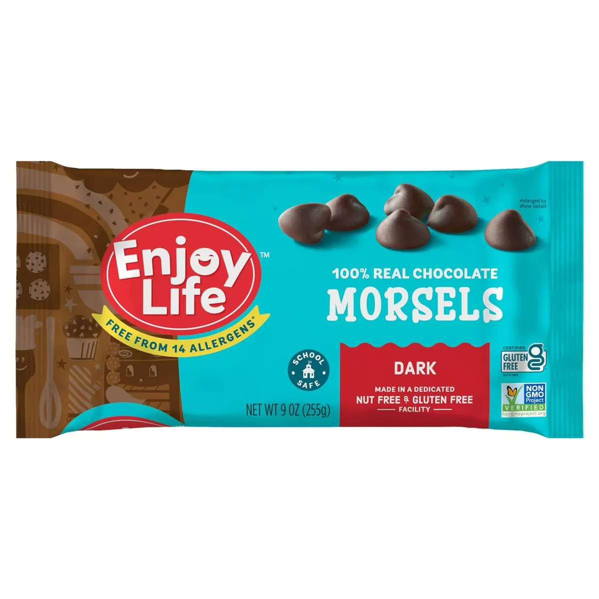 Enjoy Life Dark Chocolate Dairy Free Vegan Baking Morsels - 9oz