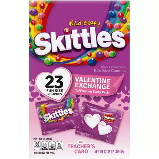 Skittles Valentine's Wild Berry Exchange Kit Fun Size - 12.33oz/23ct