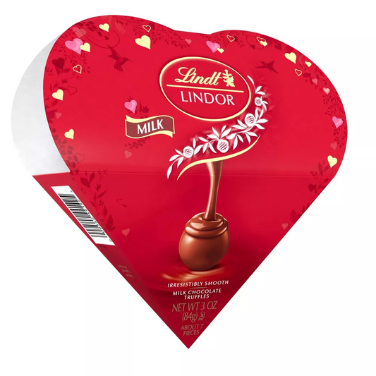 Lindor Valentine's Milk Chocolate Truffles Heart - 3oz