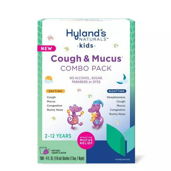 Hyland's Naturals Kids' Cough & Mucus Combo Pack Syrup - Grape - 8 fl oz