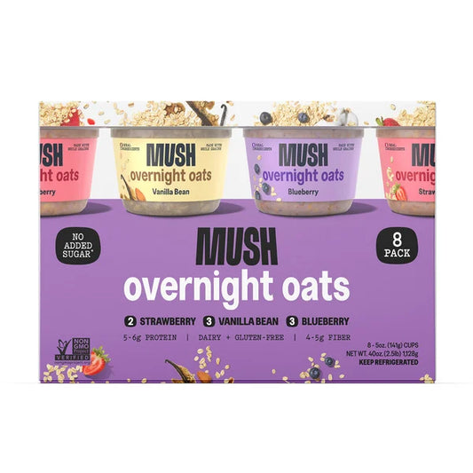 MUSH Ready to Eat Oats, Variety Pack, 5 oz, 8 ct