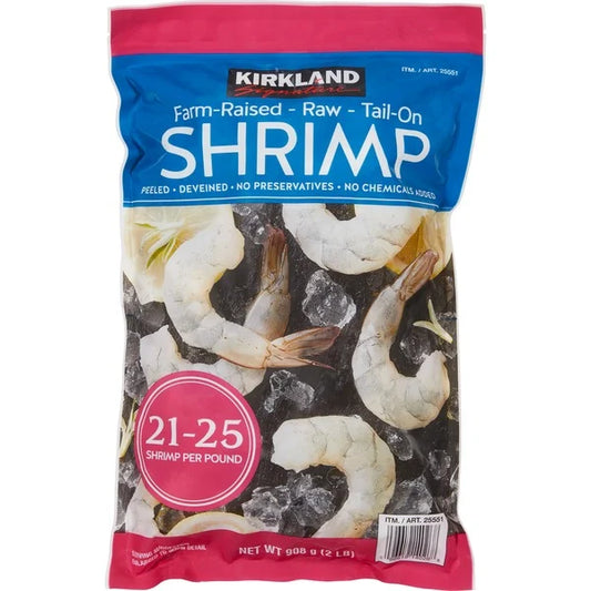 Kirkland Signature Raw Tail-On Shrimp, 21-25 ct, 2 lbs