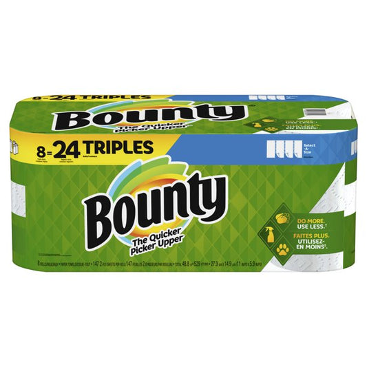 Bounty | Paper Towels, 8 Triple Rolls