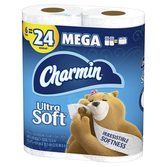 Charmin Ultra Soft Toilet Paper | 6 Mega Rolls