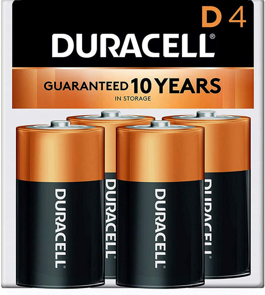 Duracell Coppertop D Battery | 4 pack