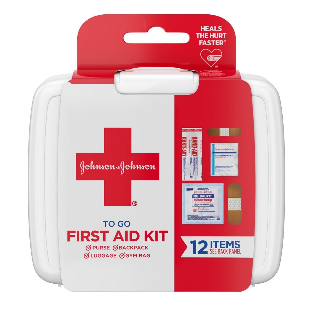 Johnson & Johnson First Aid To Go Portable Mini Travel Kit 12pc