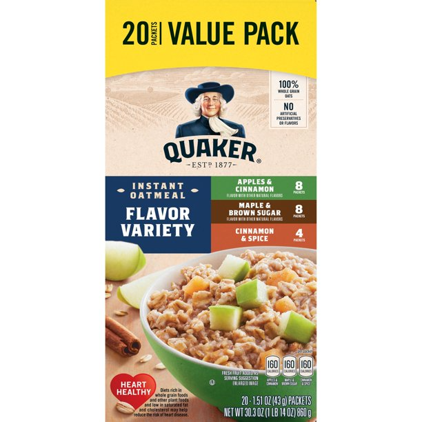 Quaker Instant Oatmeal | Variety Value Pack, 20 Packets