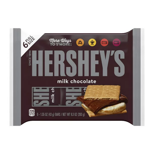 Hershey's Milk Chocolate Candy | 6ct, 1.55oz bars